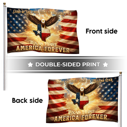 Texas Grommet Flag Texas First America Forever Eagle Lone Star