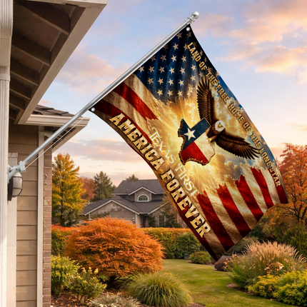Texas Grommet Flag Texas First America Forever Eagle Lone Star
