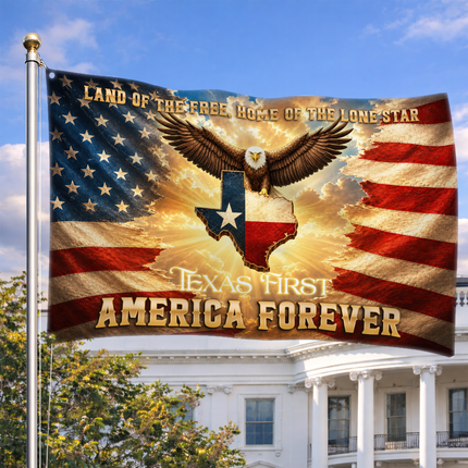 Texas Grommet Flag Texas First America Forever Eagle Lone Star