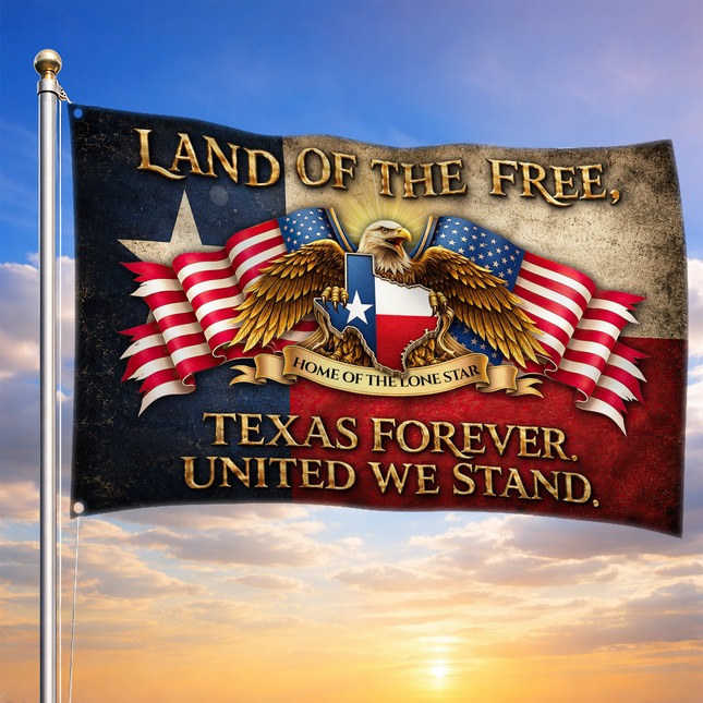 Texas Grommet Flag Texas Forever Eagle Lone Star United We Stand
