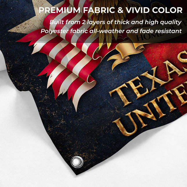 Texas Grommet Flag Texas Forever Eagle Lone Star United We Stand
