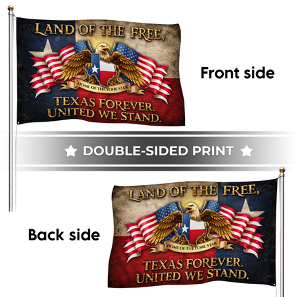 Texas Grommet Flag Texas Forever Eagle Lone Star United We Stand