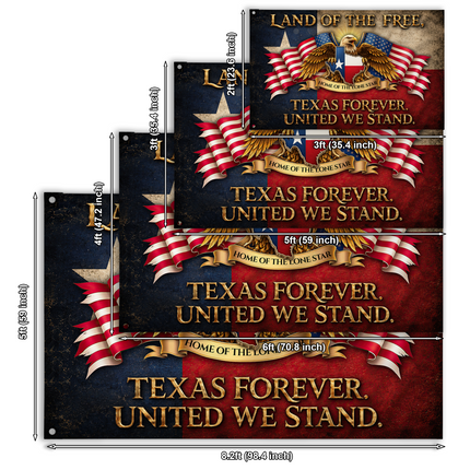 Texas Grommet Flag Texas Forever Eagle Lone Star United We Stand