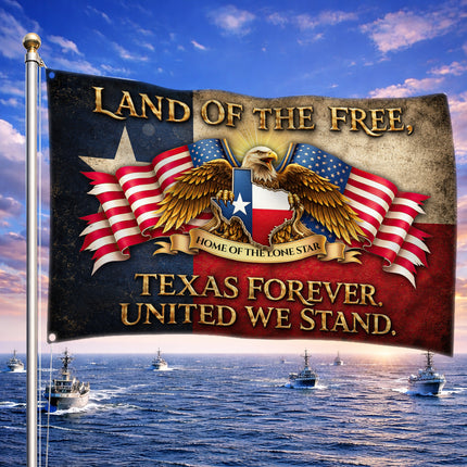 Texas Grommet Flag Texas Forever Eagle Lone Star United We Stand