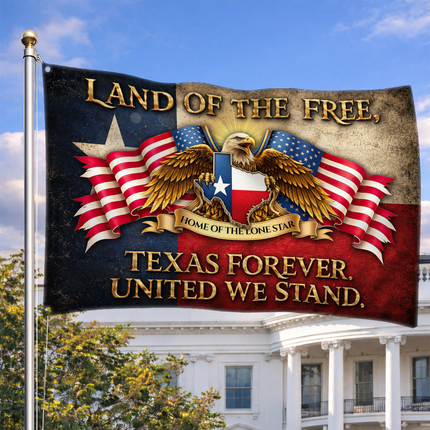 Texas Grommet Flag Texas Forever Eagle Lone Star United We Stand