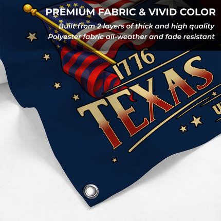 Texas Grommet Flag Texas Forever 1776 2026 United We Stand