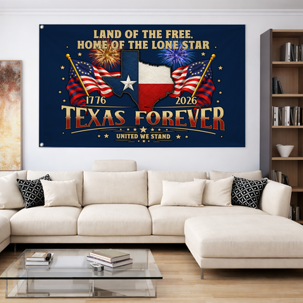 Texas Grommet Flag Texas Forever 1776 2026 United We Stand