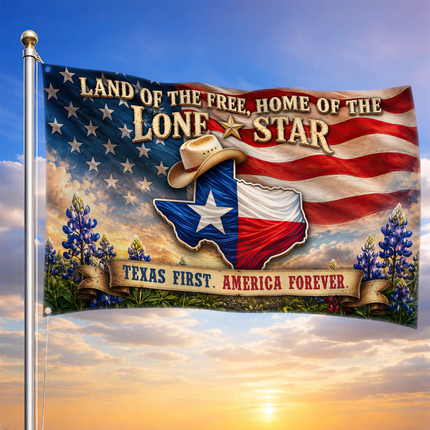 Texas Grommet Flag Cowboy Hat Bluebonnet Lone Star