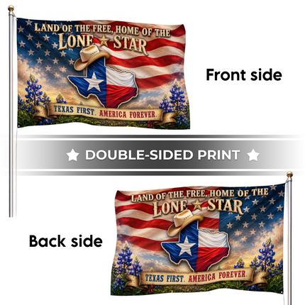 Texas Grommet Flag Cowboy Hat Bluebonnet Lone Star