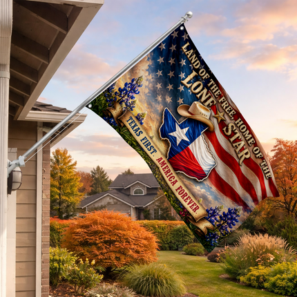Texas Grommet Flag Cowboy Hat Bluebonnet Lone Star