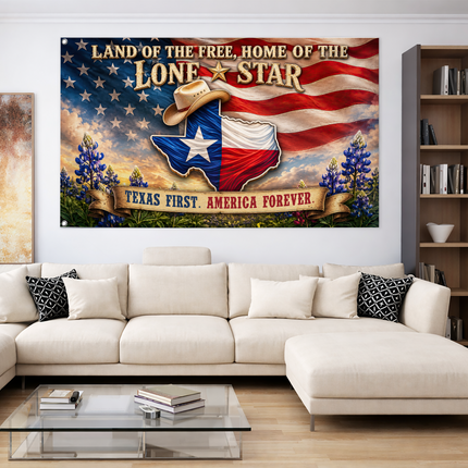 Texas Grommet Flag Cowboy Hat Bluebonnet Lone Star