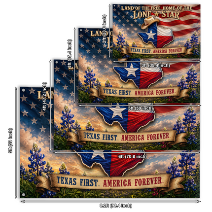 Texas Grommet Flag Cowboy Hat Bluebonnet Lone Star