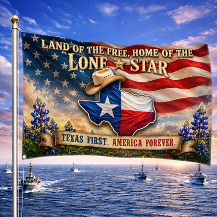 Texas Grommet Flag Cowboy Hat Bluebonnet Lone Star