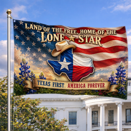 Texas Grommet Flag Cowboy Hat Bluebonnet Lone Star