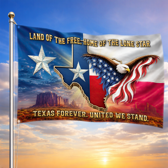 Texas Grommet Flag Lone Star Eagle United We Stand