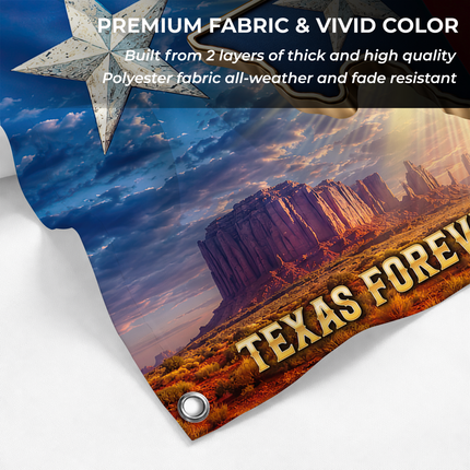 Texas Grommet Flag Lone Star Eagle United We Stand