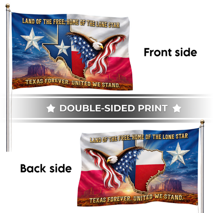 Texas Grommet Flag Lone Star Eagle United We Stand