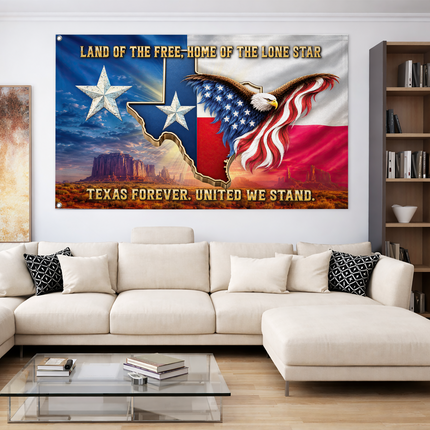Texas Grommet Flag Lone Star Eagle United We Stand