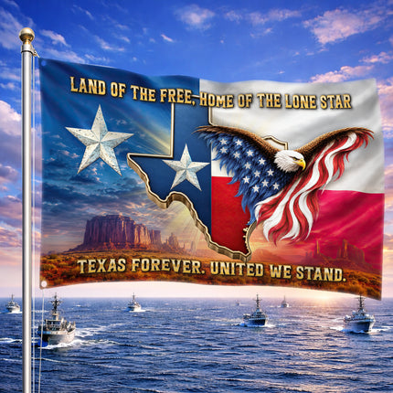 Texas Grommet Flag Lone Star Eagle United We Stand