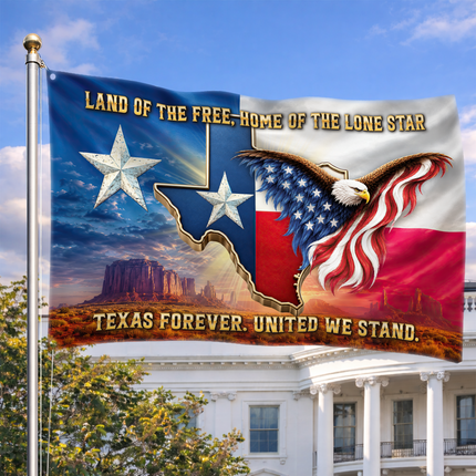 Texas Grommet Flag Lone Star Eagle United We Stand
