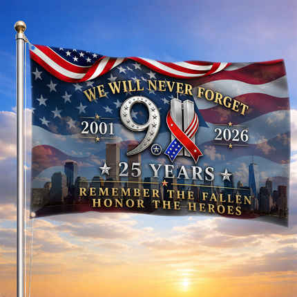 Patriot Day 25th Anniversary Remember the Fallen Grommet Flag