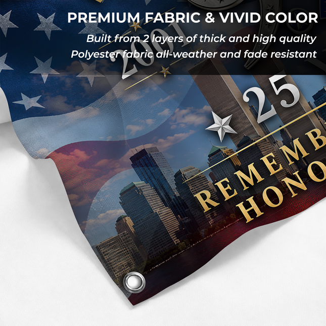 Patriot Day 25th Anniversary Remember the Fallen Grommet Flag