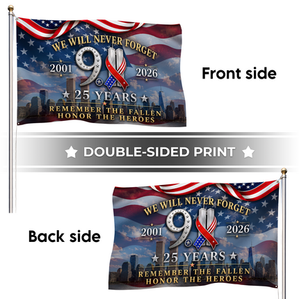 Patriot Day 25th Anniversary Remember the Fallen Grommet Flag
