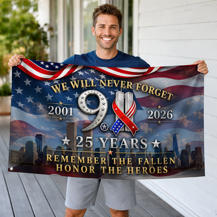 Patriot Day 25th Anniversary Remember the Fallen Grommet Flag