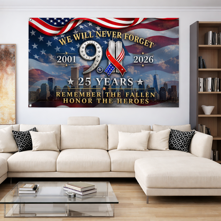 Patriot Day 25th Anniversary Remember the Fallen Grommet Flag