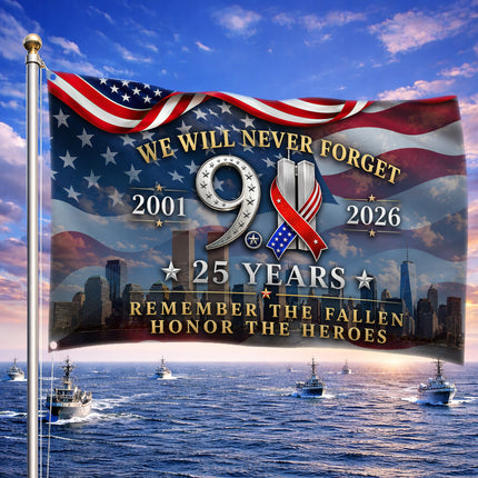 Patriot Day 25th Anniversary Remember the Fallen Grommet Flag