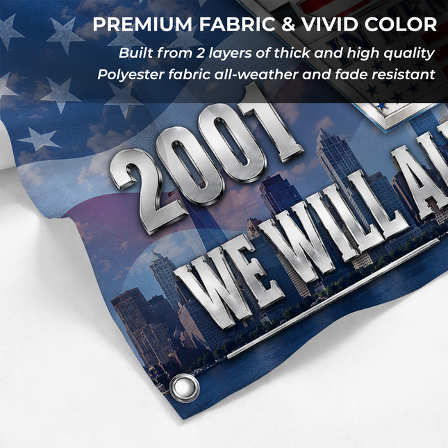 Patriot Day 25th Anniversary 9.11 In Memory Eagle Grommet Flag