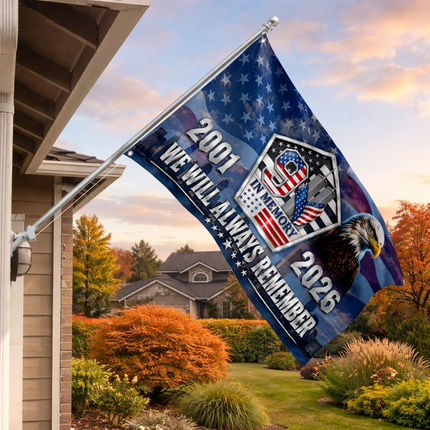 Patriot Day 25th Anniversary 9.11 In Memory Eagle Grommet Flag
