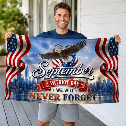 Patriot Day 25th Anniversary September Eagle Grommet Flag