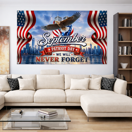 Patriot Day 25th Anniversary September Eagle Grommet Flag