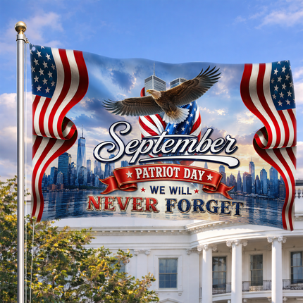 Patriot Day 25th Anniversary September Eagle Grommet Flag