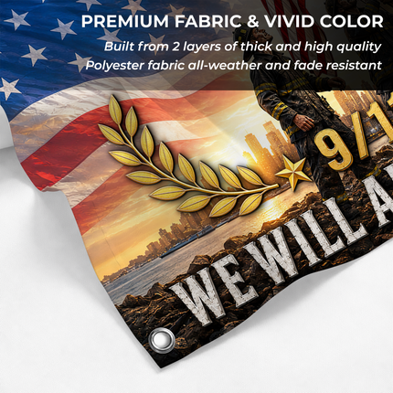 Patriot Day 25th Anniversary Honoring 343 Fallen Heroes Grommet Flag