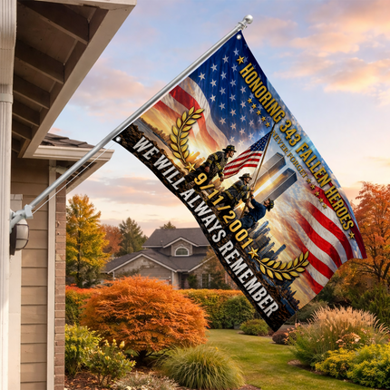 Patriot Day 25th Anniversary Honoring 343 Fallen Heroes Grommet Flag