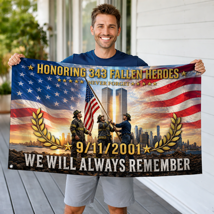 Patriot Day 25th Anniversary Honoring 343 Fallen Heroes Grommet Flag