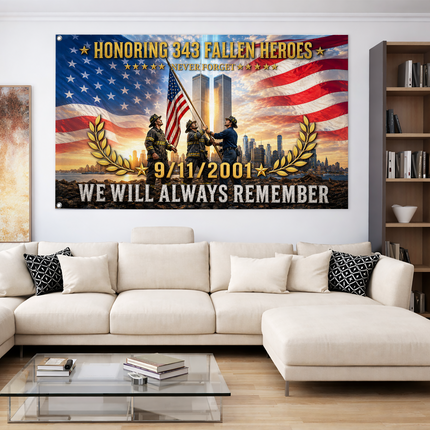 Patriot Day 25th Anniversary Honoring 343 Fallen Heroes Grommet Flag