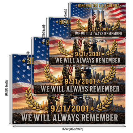 Patriot Day 25th Anniversary Honoring 343 Fallen Heroes Grommet Flag