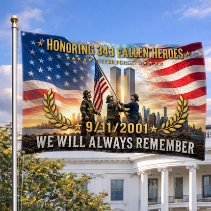 Patriot Day 25th Anniversary Honoring 343 Fallen Heroes Grommet Flag