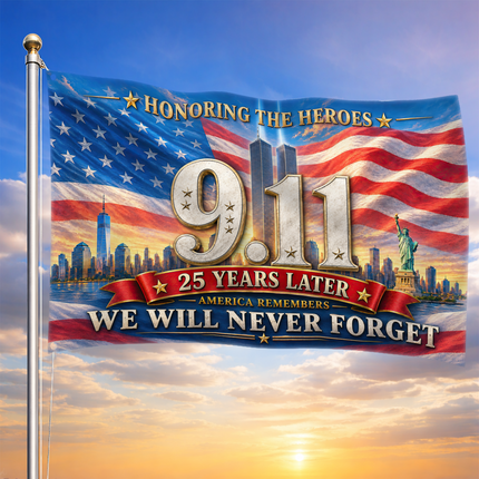 Patriot Day 25th Anniversary Honoring the Heroes Grommet Flag