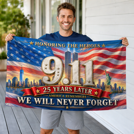 Patriot Day 25th Anniversary Honoring the Heroes Grommet Flag