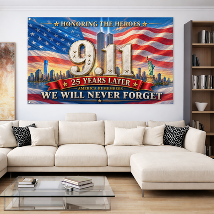 Patriot Day 25th Anniversary Honoring the Heroes Grommet Flag