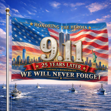 Patriot Day 25th Anniversary Honoring the Heroes Grommet Flag