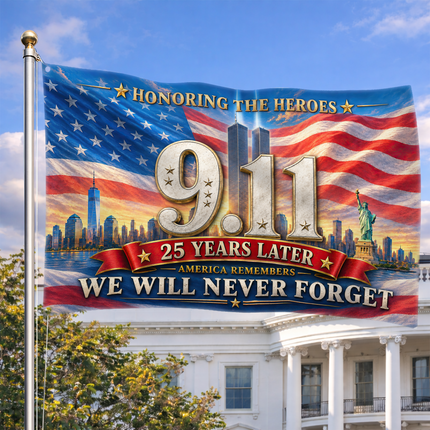 Patriot Day 25th Anniversary Honoring the Heroes Grommet Flag