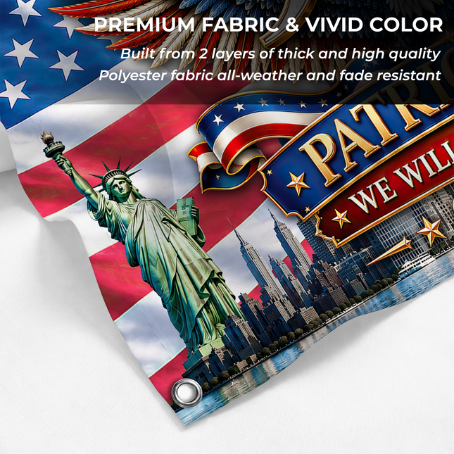 Patriot Day 25th Anniversary Eagle Wings Never Forget Grommet Flag