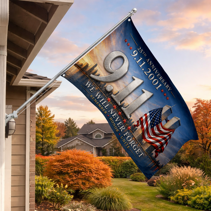 Patriot Day 25th Anniversary 9.11 Remember Honor Unite Grommet Flag