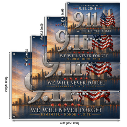 Patriot Day 25th Anniversary 9.11 Remember Honor Unite Grommet Flag
