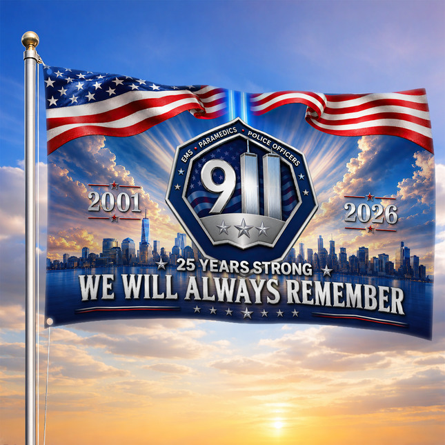 Patriot Day 25th Anniversary First Responders Memorial Grommet Flag